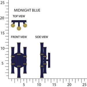 Robert Abbey - MB75 - Six Light Wall Sconce - Kane - Midnight Blue w/Modern Brass
