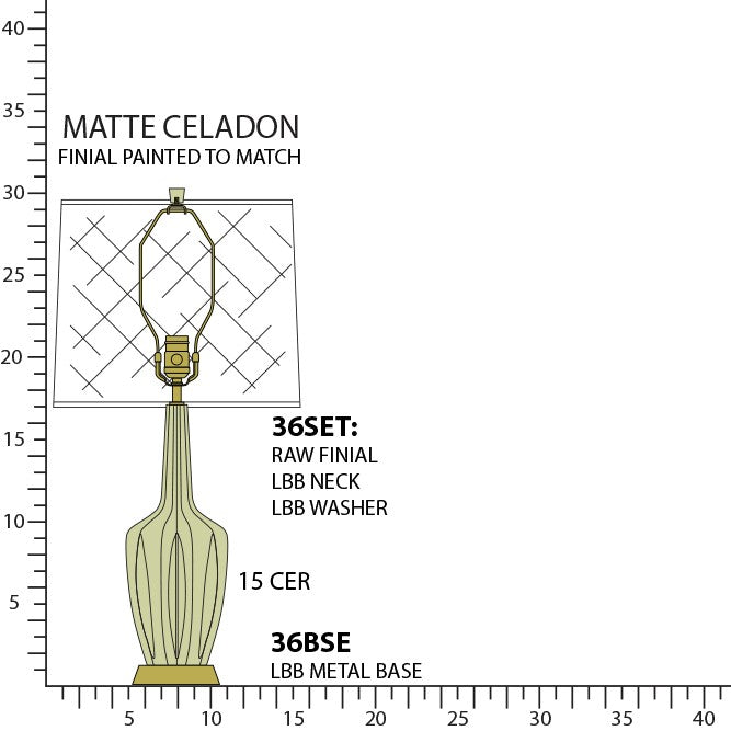 Robert Abbey - MCL36 - One Light Accent Lamp - Emma - Matte Celadon Glazed Ceramic w/Warm Brass