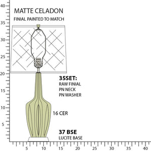 Robert Abbey - MCL37 - One Light Table Lamp - Emma - Matte Celadon Glazed Ceramic w/Polished Nickel/a Lucite