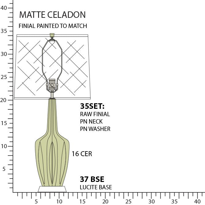 Robert Abbey - MCL37 - One Light Table Lamp - Emma - Matte Celadon Glazed Ceramic w/Polished Nickel/a Lucite