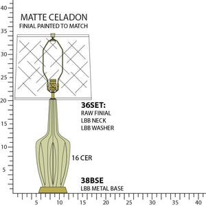 Robert Abbey - MCL38 - One Light Table Lamp - Emma - Matte Celadon Glazed Ceramic w/Warm Brass