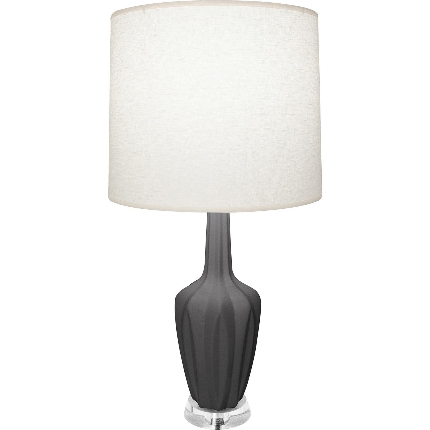 Robert Abbey - MCR35 - One Light Accent Lamp - Emma - Matte Ash Glazed Ceramic w/Polished Nickel/a Lucite