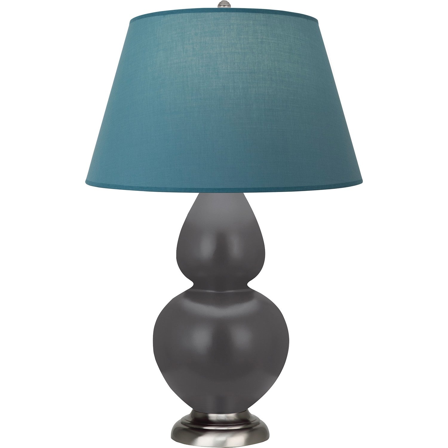 Robert Abbey - MCR59B - One Light Table Lamp - Double Gourd - Matte Ash Glazed Ceramic w/Antique Silvered