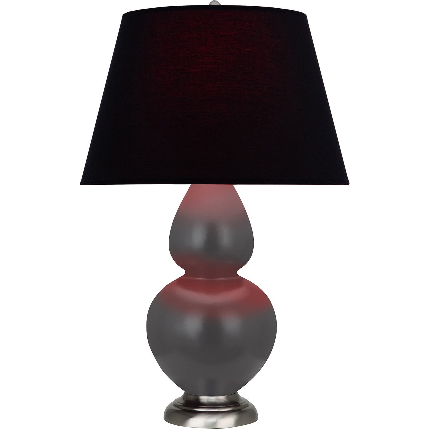 Robert Abbey - MCR59K - One Light Table Lamp - Double Gourd - Matte Ash Glazed Ceramic w/Antique Silvered