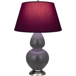Robert Abbey - MCR59P - One Light Table Lamp - Double Gourd - Matte Ash Glazed Ceramic w/Antique Silvered