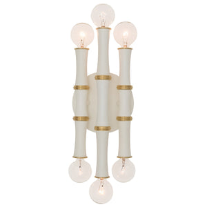 Robert Abbey - MDY75 - Six Light Wall Sconce - Kane - Matte Daisy w/Modern Brass