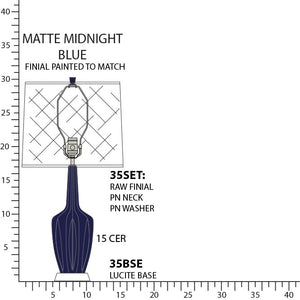 Robert Abbey - MMB35 - One Light Accent Lamp - Emma - Matte Midnight Blue Glazed Ceramic w/Polished Nickel/a Lucite
