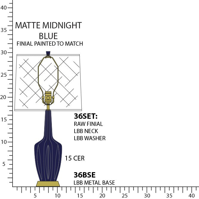 Robert Abbey - MMB36 - One Light Accent Lamp - Small Emma - Matte Midnight Blue Glazed Ceramic w/Warm Brass