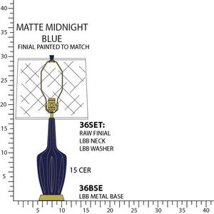 Robert Abbey - MMB36 - One Light Accent Lamp - Emma - Matte Midnight Blue Glazed Ceramic w/Warm Brass