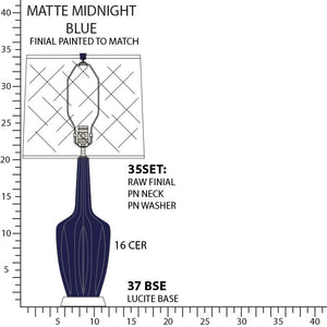 Robert Abbey - MMB37 - One Light Table Lamp - Emma - Matte Midnight Blue Glazed Ceramic w/Polished Nickel/a Lucite