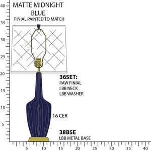 Robert Abbey - MMB38 - One Light Table Lamp - Emma - Matte Midnight Blue Glazed Ceramic w/Warm Brass