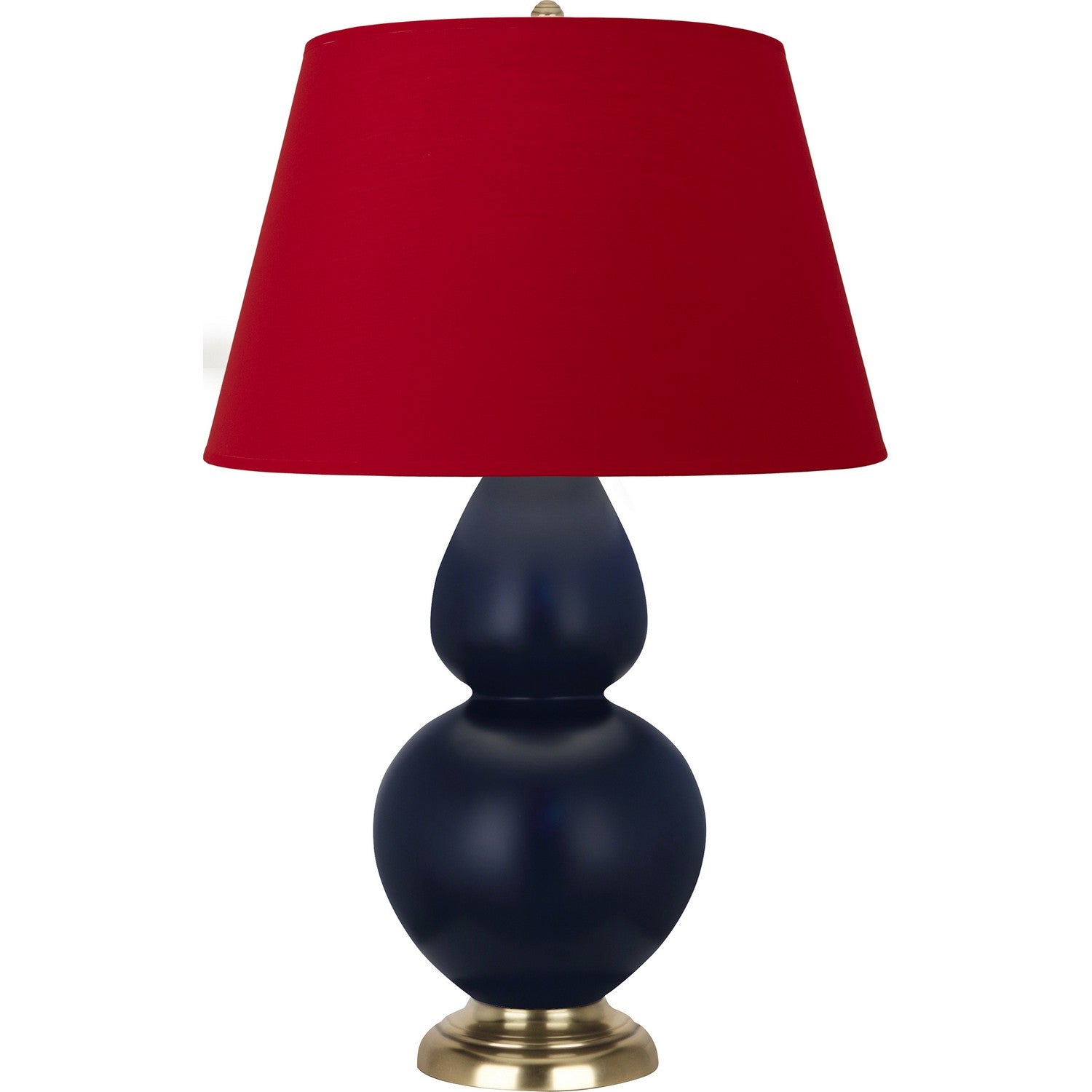 Robert Abbey - MMB55R - One Light Table Lamp - Double Gourd - Matte Midnight Blue Glazed Ceramic w/Antique Brassed