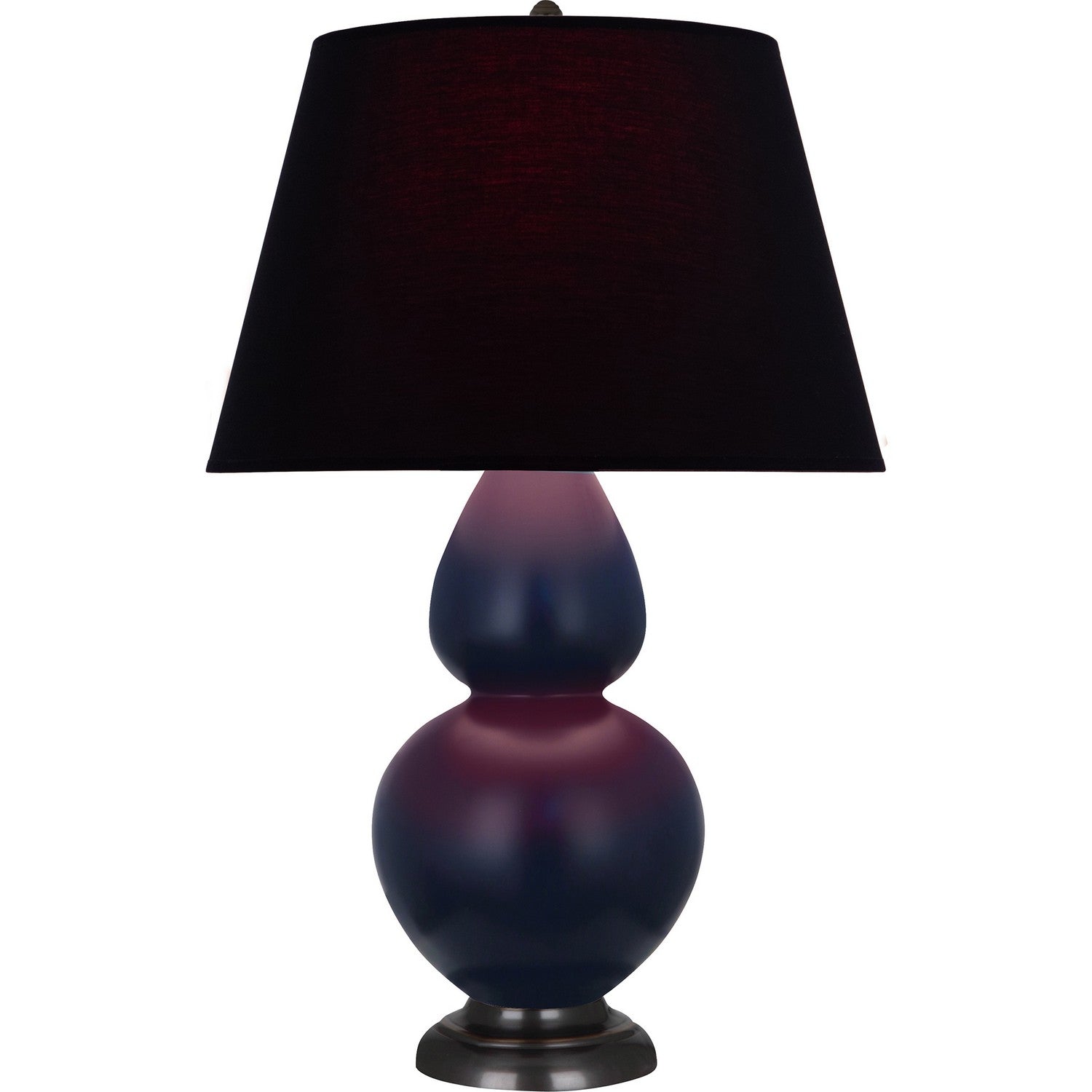 Robert Abbey - MMB57K - One Light Table Lamp - Double Gourd - Matte Midnight Blue Glazed Ceramic w/Deep Patina Bronzeed