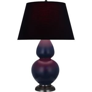 Robert Abbey - MMB57K - One Light Table Lamp - Double Gourd - Matte Midnight Blue Glazed Ceramic w/Deep Patina Bronzeed