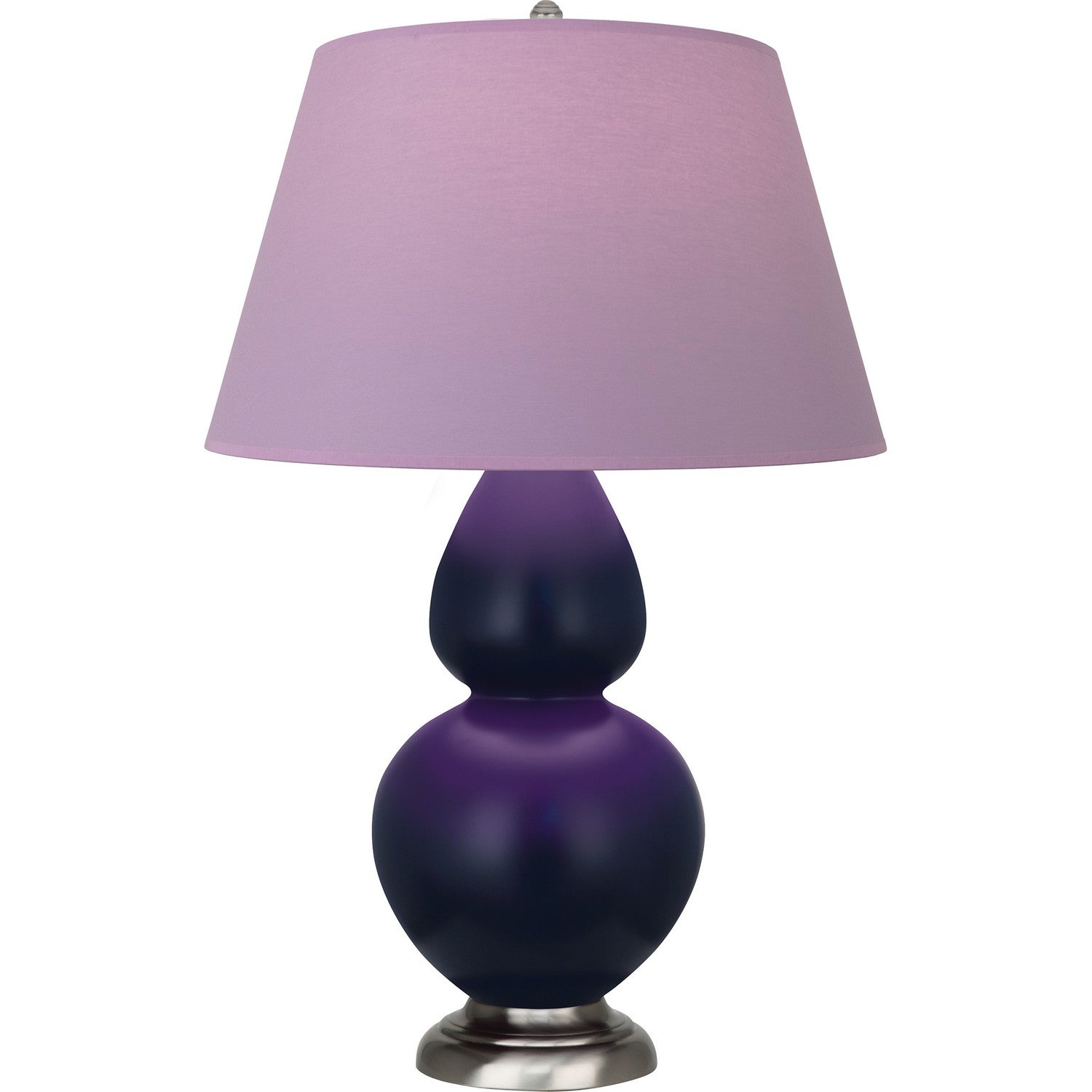 Robert Abbey - MMB59L - One Light Table Lamp - Double Gourd - Matte Midnight Blue Glazed Ceramic w/Antique Silvered