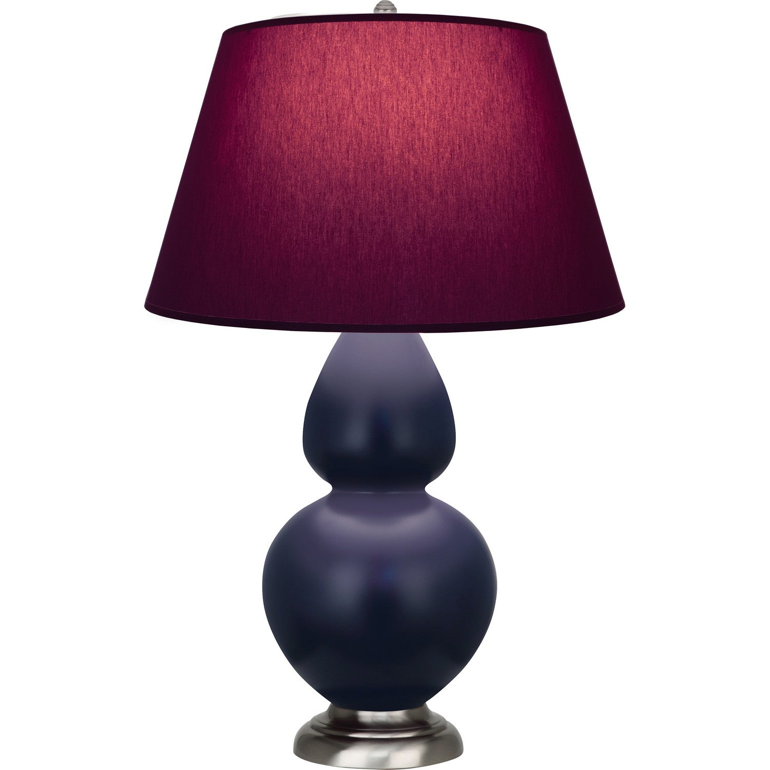 Robert Abbey - MMB59P - One Light Table Lamp - Double Gourd - Matte Midnight Blue Glazed Ceramic w/Antique Silvered