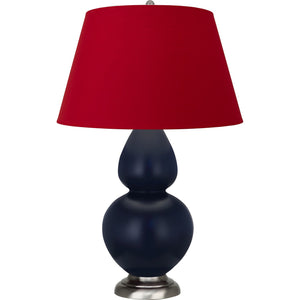 Robert Abbey - MMB59R - One Light Table Lamp - Double Gourd - Matte Midnight Blue Glazed Ceramic w/Antique Silvered