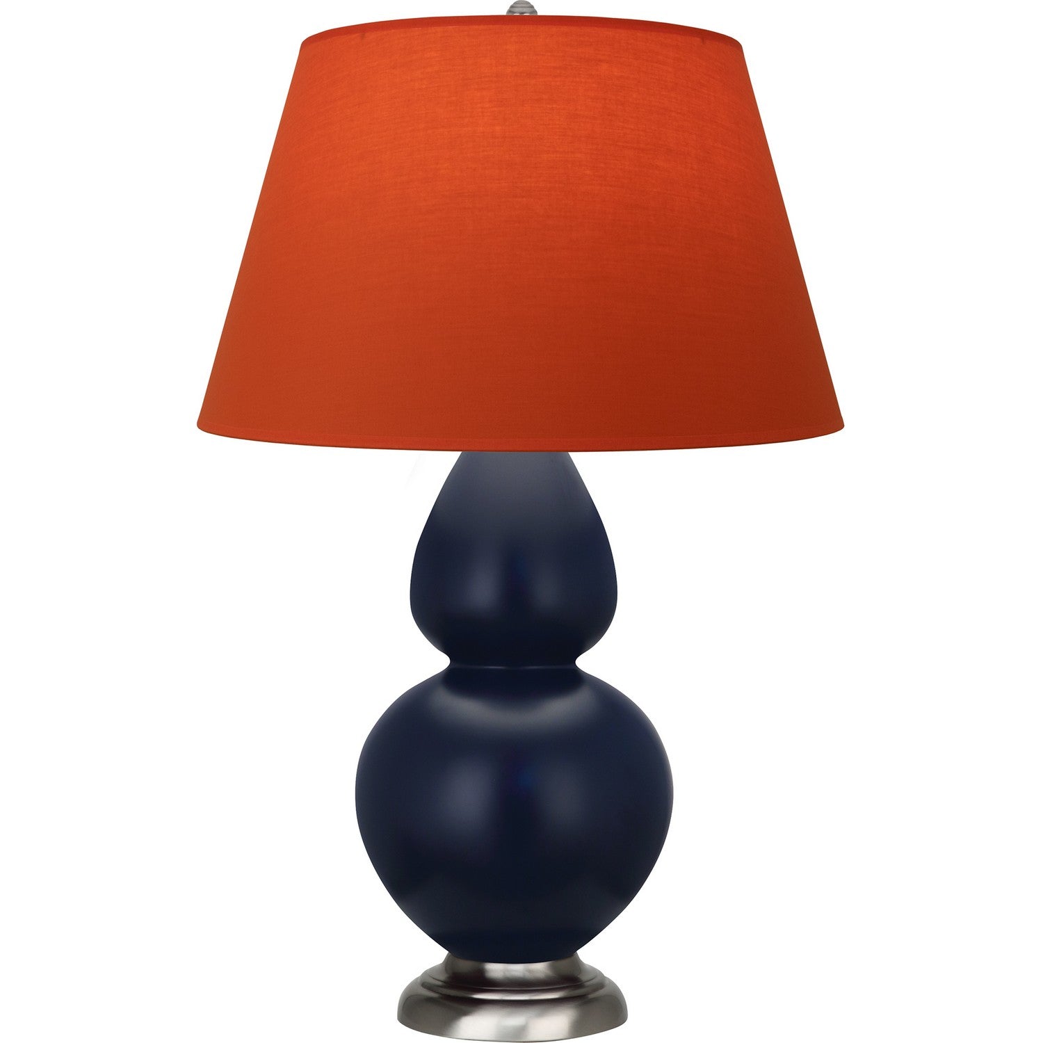 Robert Abbey - MMB59T - One Light Table Lamp - Double Gourd - Matte Midnight Blue Glazed Ceramic w/Antique Silvered