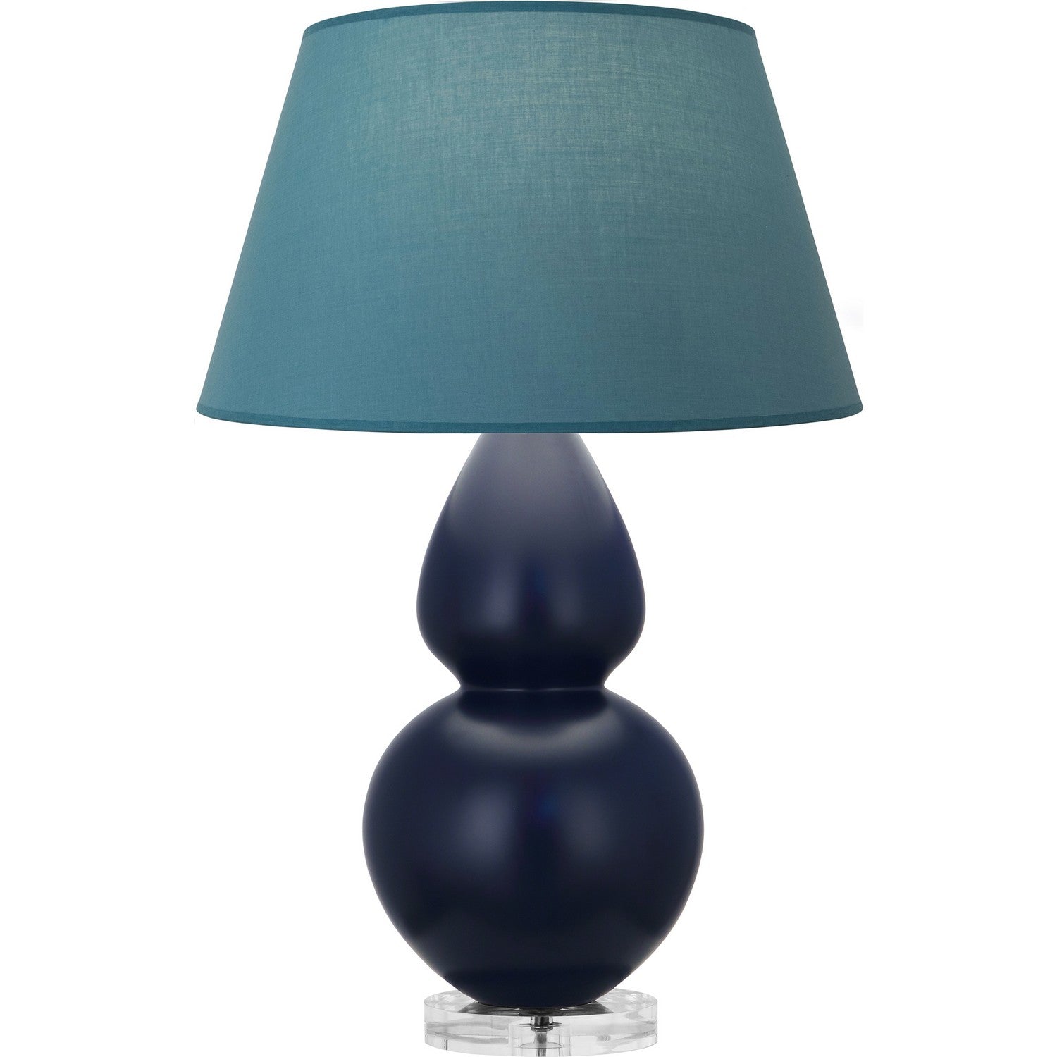 Robert Abbey - MMB62B - One Light Table Lamp - Double Gourd - Matte Midnight Blue Glazed Ceramic w/Lucite