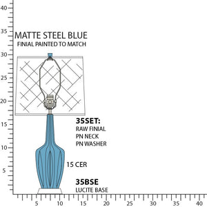 Robert Abbey - MOB35 - One Light Accent Lamp - Emma - Matte Steel Blue Glazed Ceramic w/Polished Nickel/a Lucite