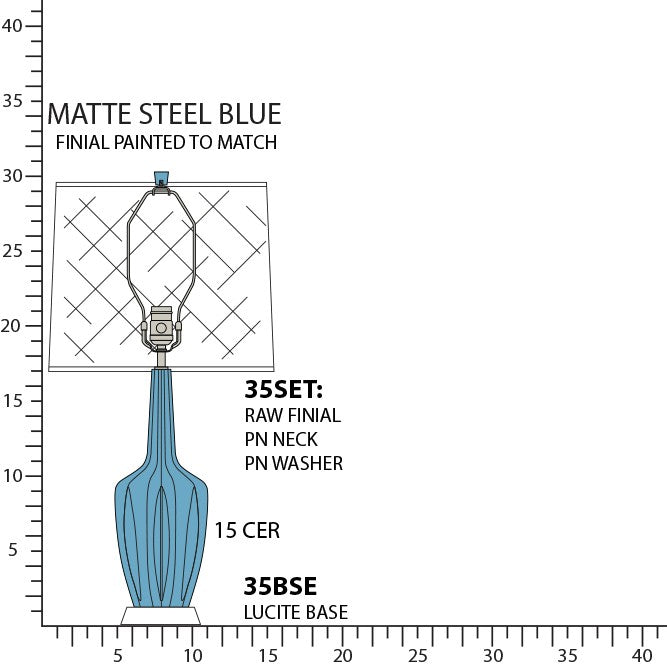 Robert Abbey - MOB35 - One Light Accent Lamp - Emma - Matte Steel Blue Glazed Ceramic w/Polished Nickel/a Lucite