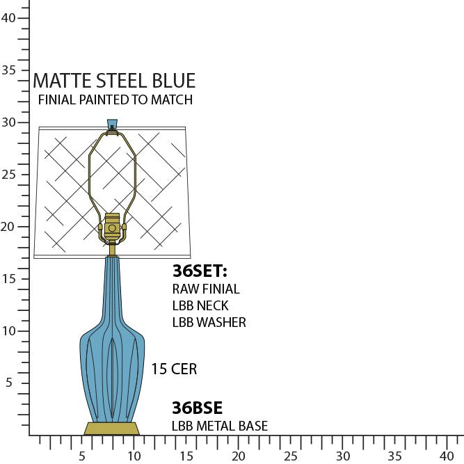 Robert Abbey - MOB36 - One Light Accent Lamp - Emma - Matte Steel Blue Glazed Ceramic w/Warm Brass