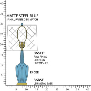 Robert Abbey - MOB36 - One Light Accent Lamp - Emma - Matte Steel Blue Glazed Ceramic w/Warm Brass