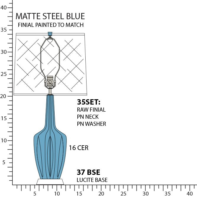 Robert Abbey - MOB37 - One Light Table Lamp - Emma - Matte Steel Blue Glazed Ceramic w/Polished Nickel/a Lucite