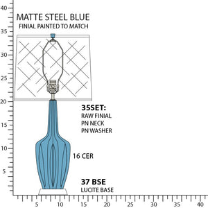 Robert Abbey - MOB37 - One Light Table Lamp - Emma - Matte Steel Blue Glazed Ceramic w/Polished Nickel/a Lucite