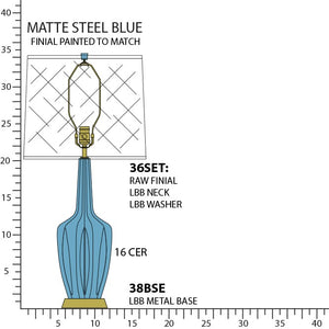 Robert Abbey - MOB38 - One Light Table Lamp - Emma - Matte Steel Blue Glazed Ceramic w/Warm Brass