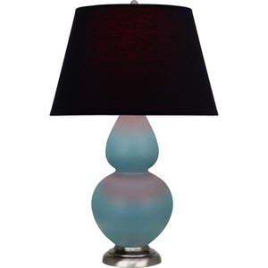 Robert Abbey - MOB59K - One Light Table Lamp - Double Gourd - Matte Steel Blue Glazed Ceramic w/Antique Silvered
