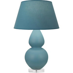 Robert Abbey - MOB62B - One Light Table Lamp - Double Gourd - Matte Steel Blue Glazed Ceramic w/Lucite