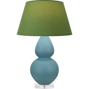 Robert Abbey - MOB62G - One Light Table Lamp - Double Gourd - Matte Steel Blue Glazed Ceramic w/Lucite