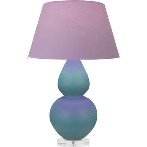 Robert Abbey - MOB62L - One Light Table Lamp - Double Gourd - Matte Steel Blue Glazed Ceramic w/Lucite