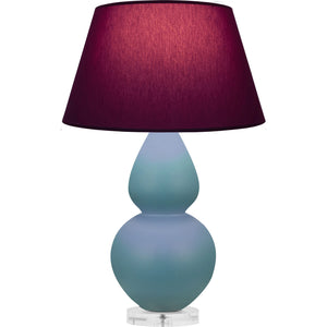 Robert Abbey - MOB62P - One Light Table Lamp - Double Gourd - Matte Steel Blue Glazed Ceramic w/Lucite