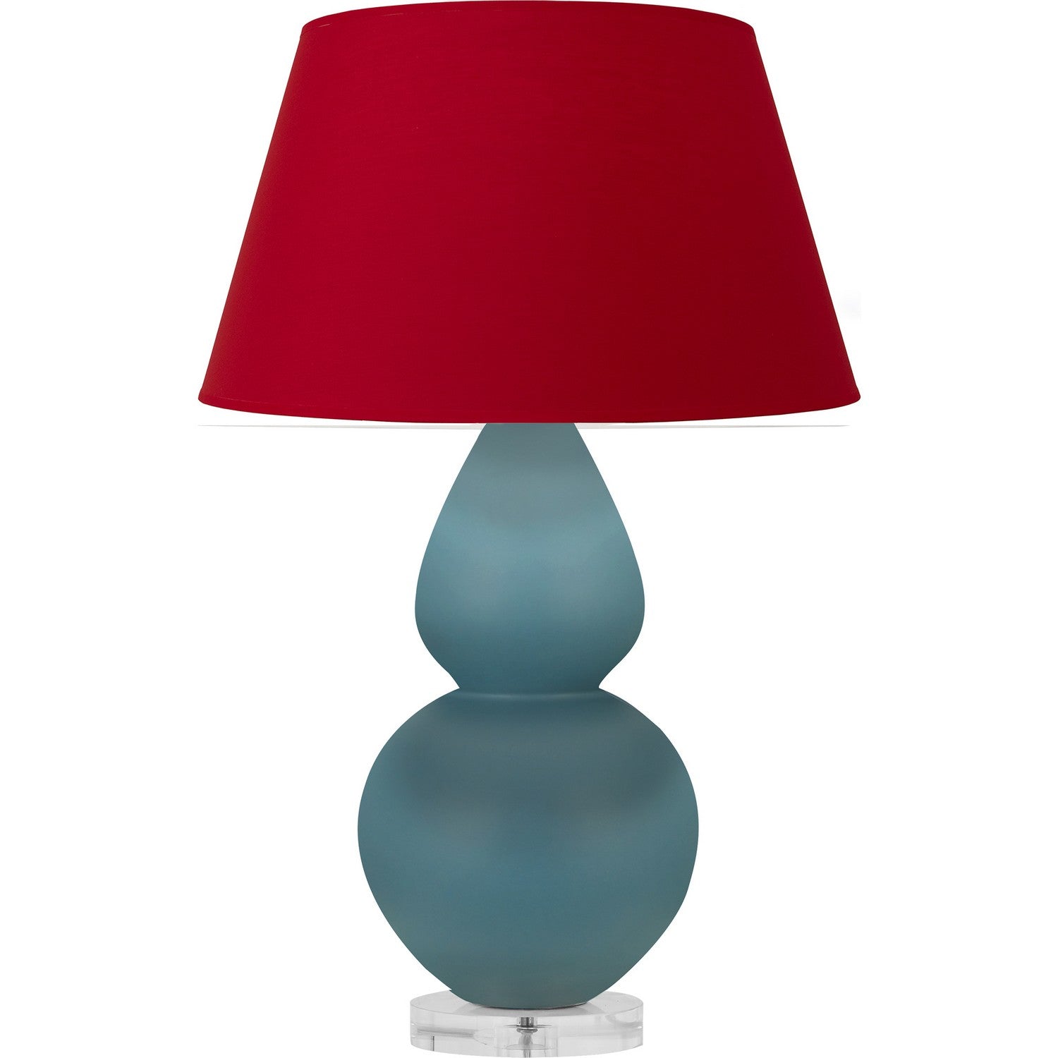 Robert Abbey - MOB62R - One Light Table Lamp - Double Gourd - Matte Steel Blue Glazed Ceramic w/Lucite