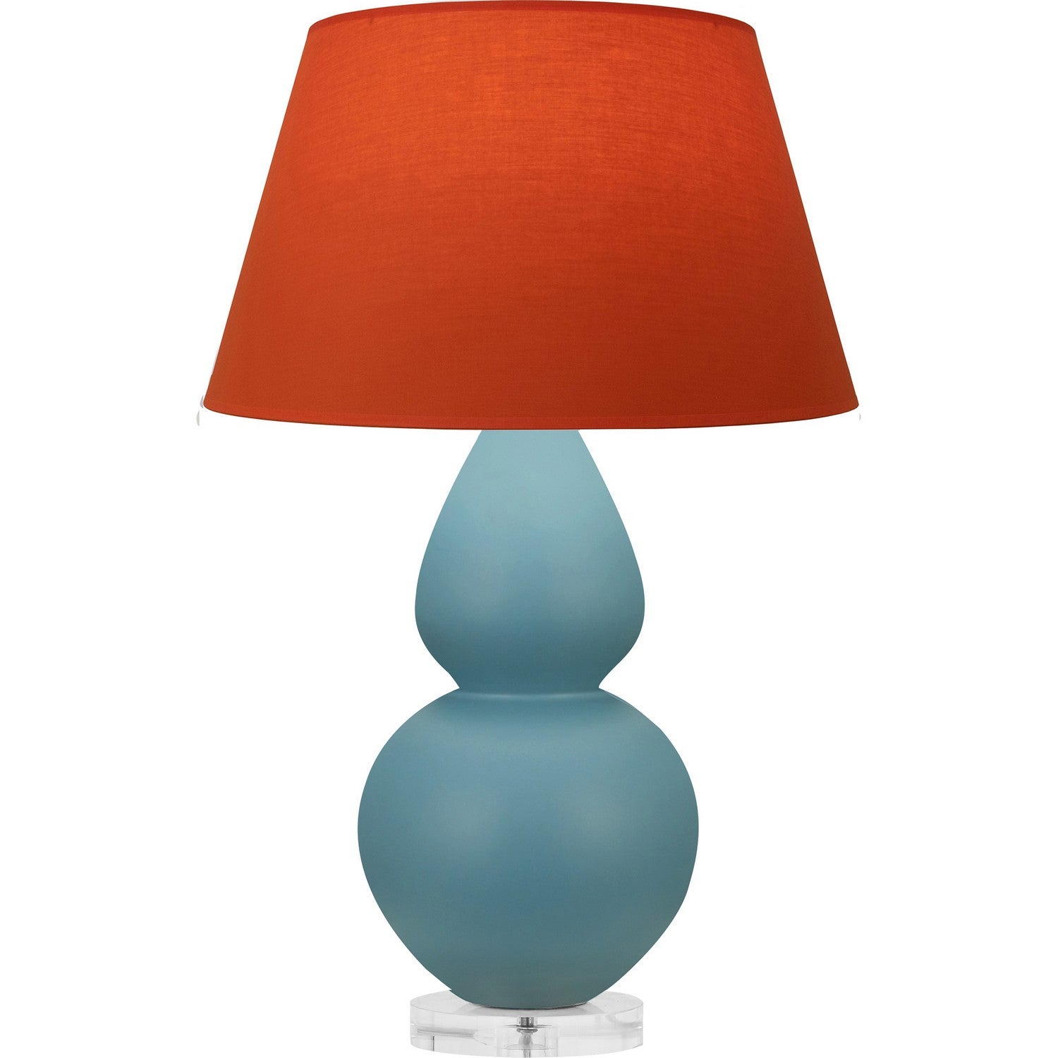 Robert Abbey - MOB62T - One Light Table Lamp - Double Gourd - Matte Steel Blue Glazed Ceramic w/Lucite