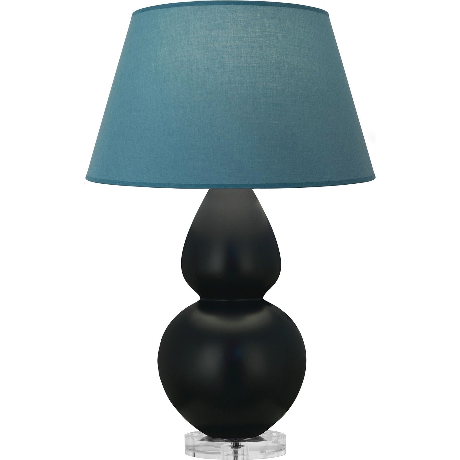 Robert Abbey - MOS23B - One Light Table Lamp - Double Gourd - Matte Obsidian Glazed Ceramic w/Lucite