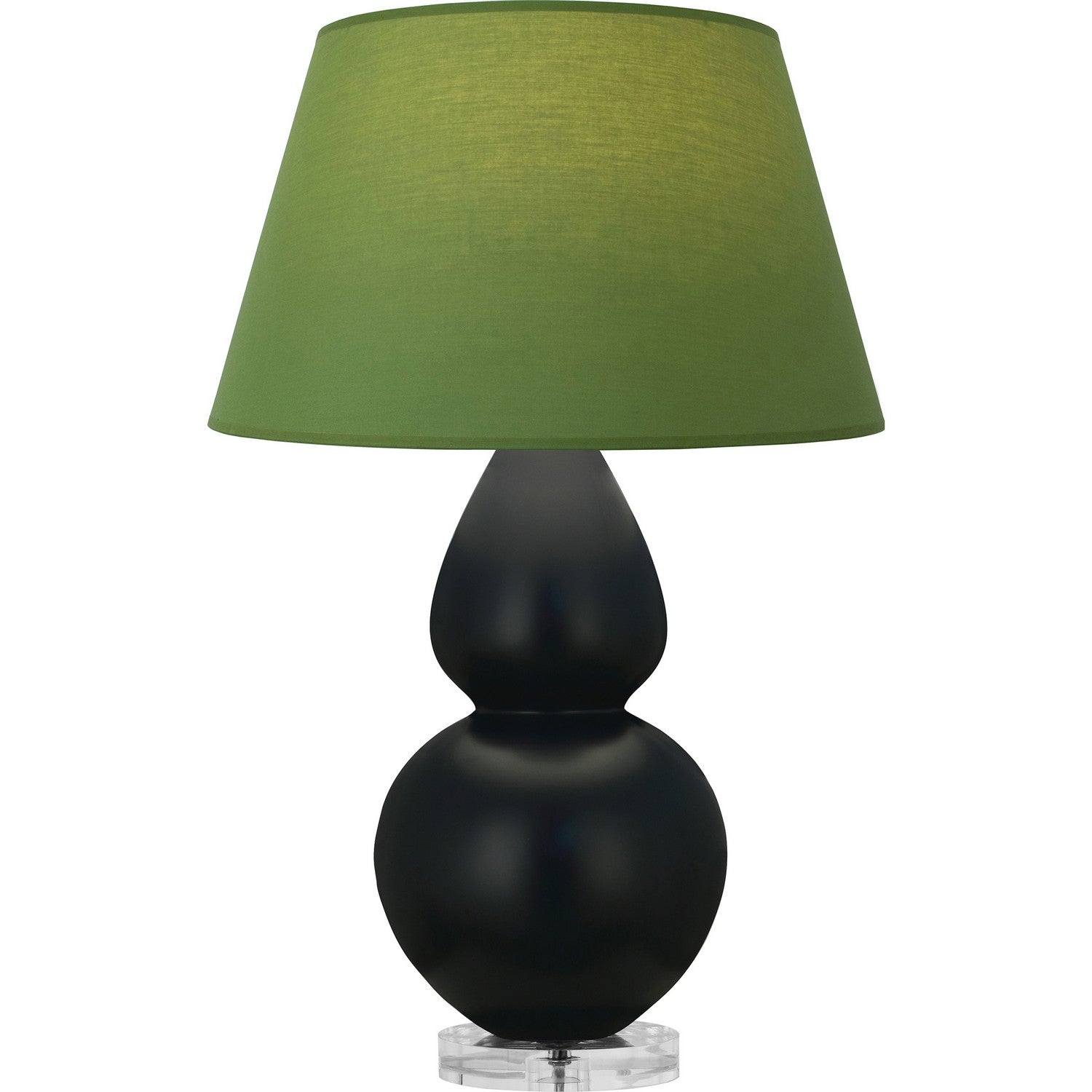 Robert Abbey - MOS23G - One Light Table Lamp - Double Gourd - Matte Obsidian Glazed Ceramic w/Lucite