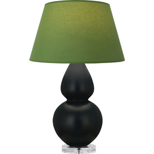 Robert Abbey - MOS23G - One Light Table Lamp - Double Gourd - Matte Obsidian Glazed Ceramic w/Lucite