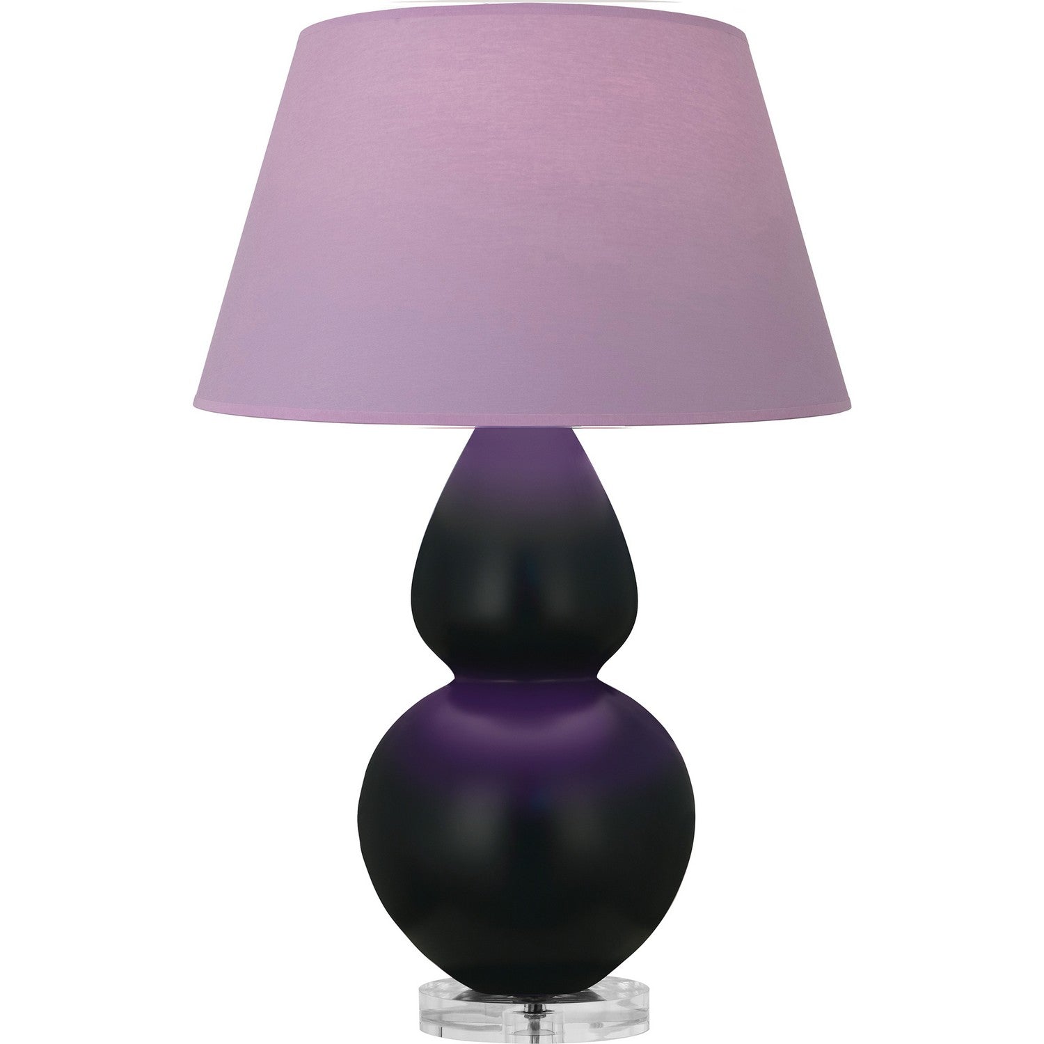 Robert Abbey - MOS23L - One Light Table Lamp - Double Gourd - Matte Obsidian Glazed Ceramic w/Lucite