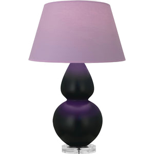 Robert Abbey - MOS23L - One Light Table Lamp - Double Gourd - Matte Obsidian Glazed Ceramic w/Lucite