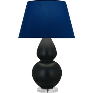 Robert Abbey - MOS23N - One Light Table Lamp - Double Gourd - Matte Obsidian Glazed Ceramic w/Lucite