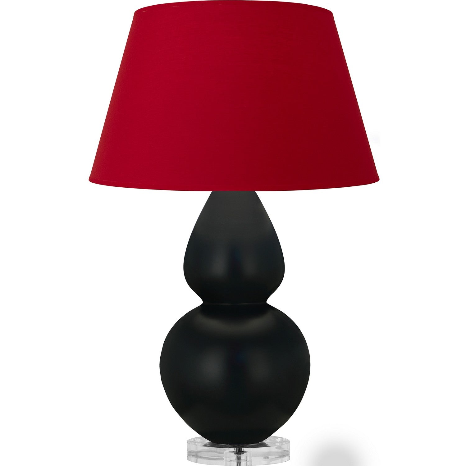 Robert Abbey - MOS23R - One Light Table Lamp - Double Gourd - Matte Obsidian Glazed Ceramic w/Lucite