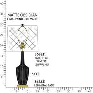 Robert Abbey - MOS36 - One Light Accent Lamp - Emma - Matte Obsidian Glazed Ceramic w/Warm Brass