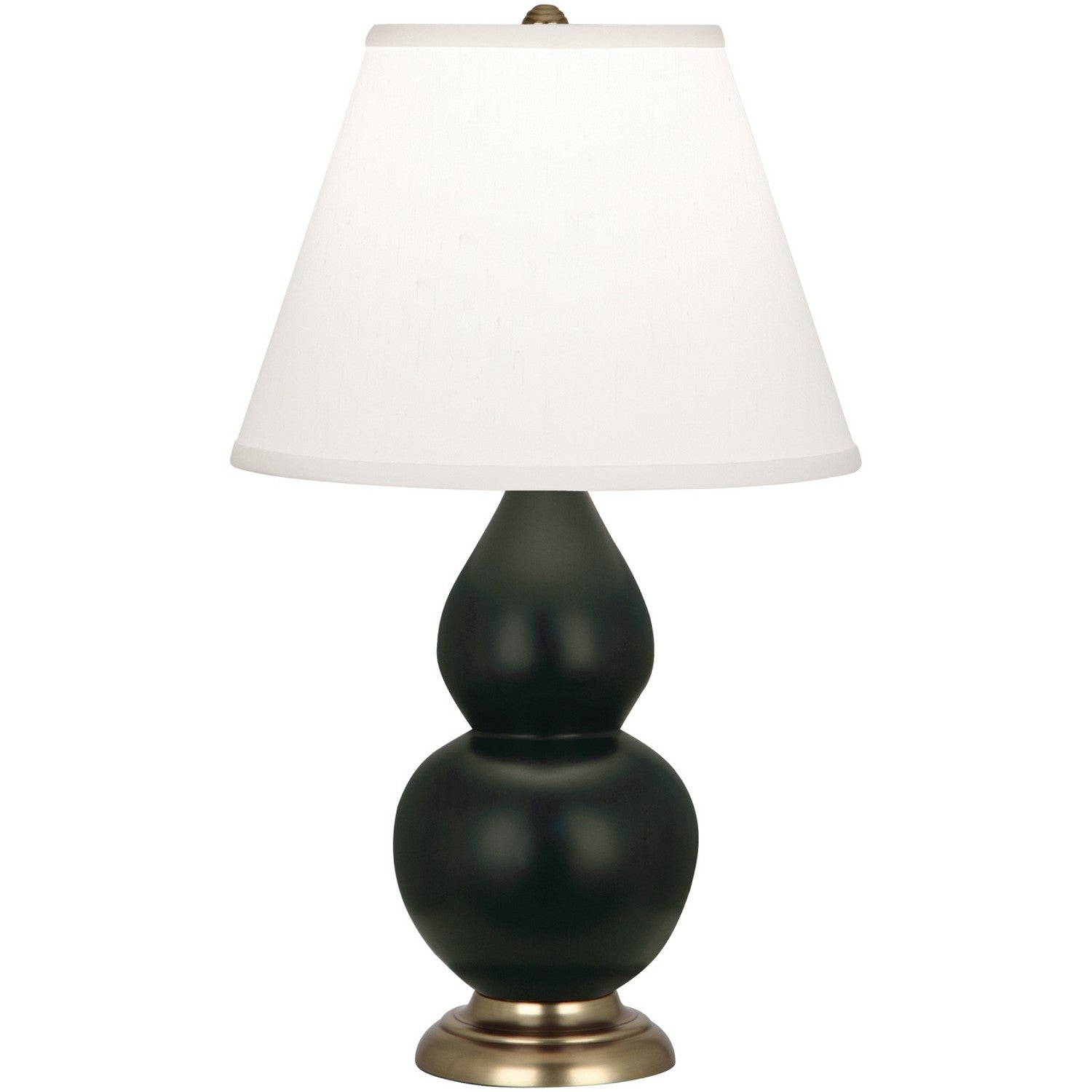 Robert Abbey - MOS50 - One Light Accent Lamp - Small Double Gourd - Matte Obsidian Glazed Ceramic w/Antique Natural Brassed