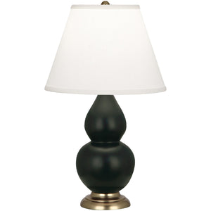 Robert Abbey - MOS50 - One Light Accent Lamp - Small Double Gourd - Matte Obsidian Glazed Ceramic w/Antique Natural Brassed