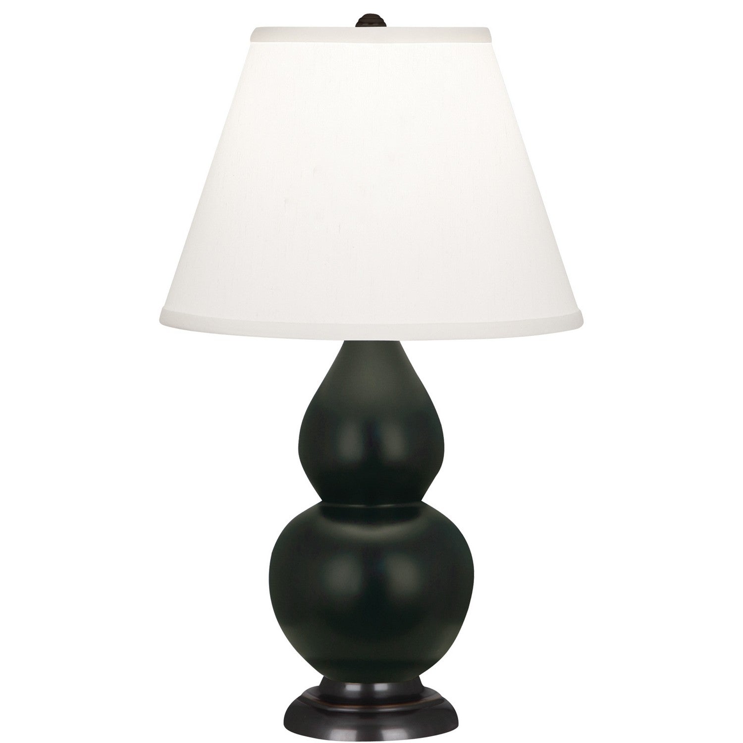 Robert Abbey - MOS51 - One Light Accent Lamp - Small Double Gourd - Matte Obsidian Glazed Ceramic w/Deep Patina Bronzeed
