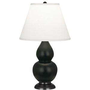 Robert Abbey - MOS51 - One Light Accent Lamp - Small Double Gourd - Matte Obsidian Glazed Ceramic w/Deep Patina Bronzeed
