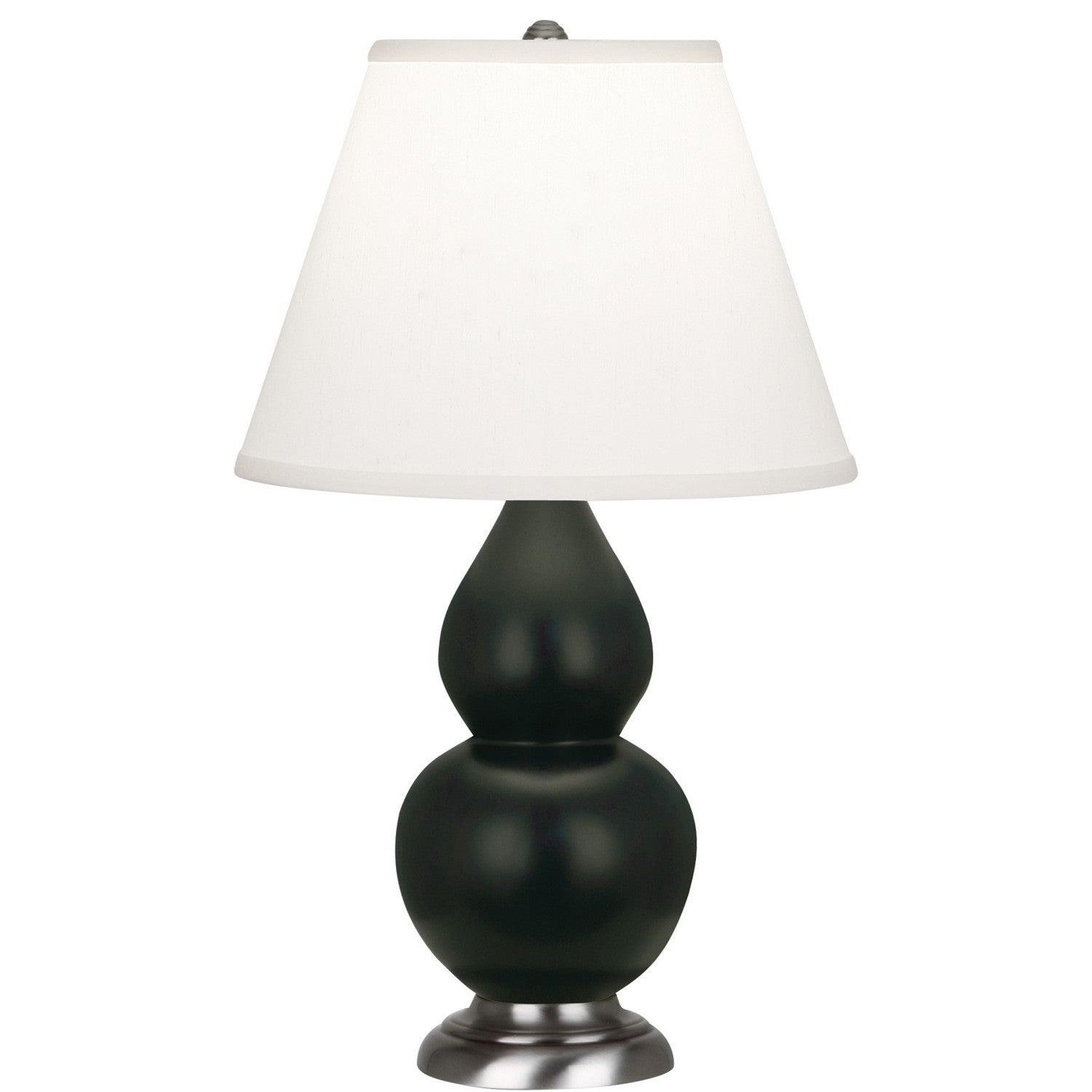 Robert Abbey - MOS52 - One Light Accent Lamp - Small Double Gourd - Matte Obsidian Glazed Ceramic w/Antique Silvered